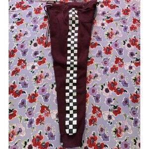 Reflex sz M Girls Jogger Sweatpants Checkered Maroon Skater Vans Match Retro